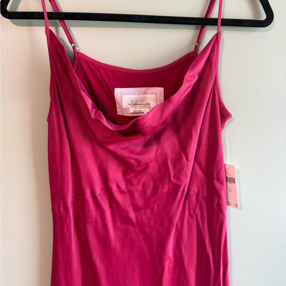 Raspberry Anthropologie Elyse Bias Slip Dress - Picture 4 of 7